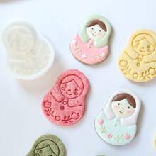Classic Design, Rounded Cute Silhouette Floral Dress Pattern, Clear Embossed Texture, Suitable For Royal Icing Painting, Creating Healing Macaron Colors - View 5