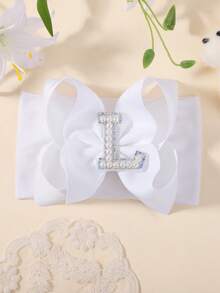 bilicaca 1pc Soft White Letter Baby Headband, Baby Birthday Accessory, Warm & Absorbent To Protect Baby Growth - White - View 7