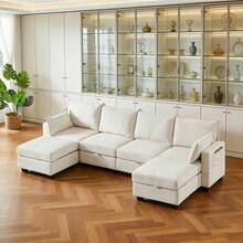 Sofas & Couches - Beige + Chenille + Foam+Spring + 6 Seat - View 1