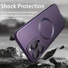 1pc Purple Metallic Soft Protective Case, Compatible With IPhone 17, 17 Air, 17 Pro, 17 Pro Max, Scratch-Resistant, Shock-Absorbing Full Lens Protection Design, Ultra-Thin Profile, Compatible With IPhone 13, 11, 16 Pro Max, 15, 14, 12, 16e - Purple - View 7