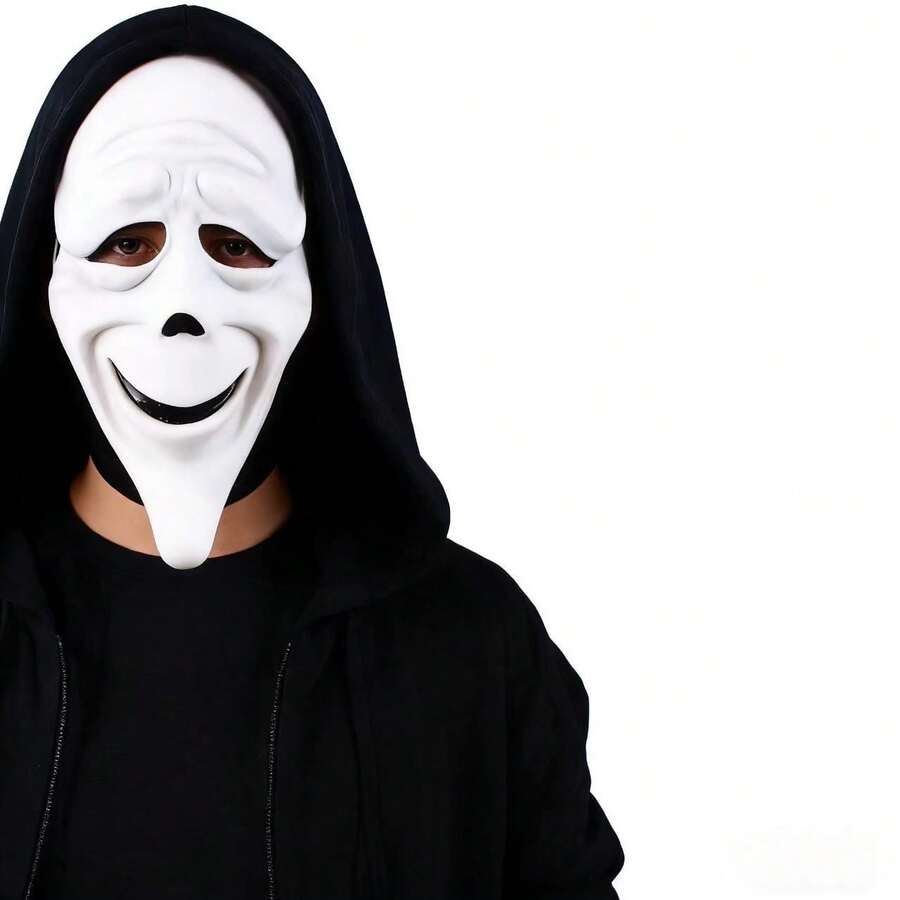 Máscara de la Parca, máscara de cara de llanto-risa, máscara de cara de sonrisa dividida para fiesta de Halloween, transmisión en vivo, accesorio, broma, adecuada para fiestas anuales y transmisiones en vivo - Multicolor - Ver 1