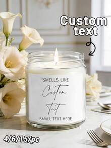 4/6/15pcs Customized Personalised 'Smells Like A New Home' Candle Label: Custom Candle Sticker - Multicolor - View 7