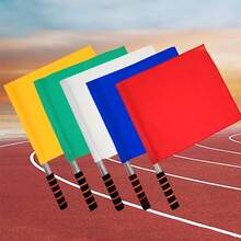 2 piezas de Banderas de árbitro de acero inoxidable mejoradas, Banderas de dirección de tráfico roja, amarilla, verde y blanca para atletismo, fútbol, ferrocarril - Multicolor - Ver 1