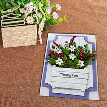 Creative Flower And Flower Pot Dies, DIY Scrapbooking Album And Embossing Stencil, Greeting Card Making Tool, Card Paper Cutting Crafts ,Gift Card Making Template Die Cuts. - Silver - View 6