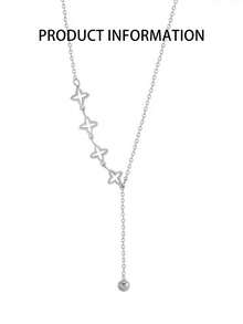 FOREVER QUEEN 1pc 925 Sterling Silver Gold Plated Y-Shape Long Necklace, 14K Gold Plated Delicate Pendant Necklace, Jewelry Gift For Women - Necklace - View 3