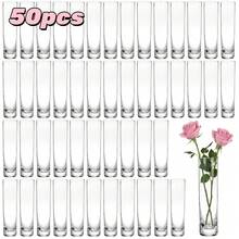 Tomnk 25/50 Pack 7.5" Tall X 1.7" Diameter Clear Glass Cylinder Vases - Multi-Use Flower Vase, Hurricane & Floating Candle Holders For Wedding Centerpieces, Home Decor, Table Displays - 透明色 - 查看 4