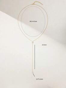 1pc S925 Sterling Silver Minimalist Y-Shaped Rhinestone Necklace, Personalized Unique Design Delicate Choker Necklace, Versatile Daily Wear Gift - Tassel - View 5