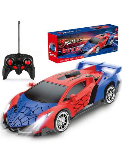 1pc Remote Control Car With Lights And Controller, Toy Car Racing Hobby, Suitable For 3-9 Years Old Boys And Girls, Christmas, Halloween, New Year, Thanksgiving, Parent-Child Activity Gifts