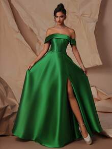 VIPGIRL 高腰优雅女士晚礼服 - 綠色 - 查看 4
