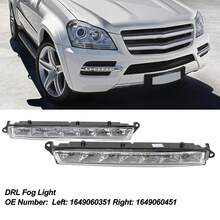 1 Pair Fog Lights 1649060351 Left Right LED Daytime Running Fog Lamp Kit Replacement for Benz GL‑Class X164 2006–2012 - Izquierda: 1649060351 Derecha: 1649060451 - Ver 3