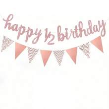 6個月半歲生日派對裝飾套組－包含嬰兒錐形帽、1/2生日快樂橫幅、三角旗、嬰兒洗禮拍照道具，適合男孩與女孩 - 彩色 - 查看 7