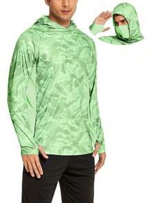 ¡RecomendadoCamisa de pesca con protección solar UPF 50+ para hombre con máscara de enfriamiento con capucha de secado rápido SPF camuflaje camisa de senderismo de manga larga¡Top de Temporada - Camouflaje - Ver 16