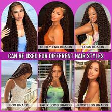 110g 2 Bundles/Pack Brown 4# Human Braiding Hair For Boho Braids Human Curly Boho Hair For Braiding Knotless 12A Deep Wave Bulk Bohemian Natural Color - S4 - 查看 4