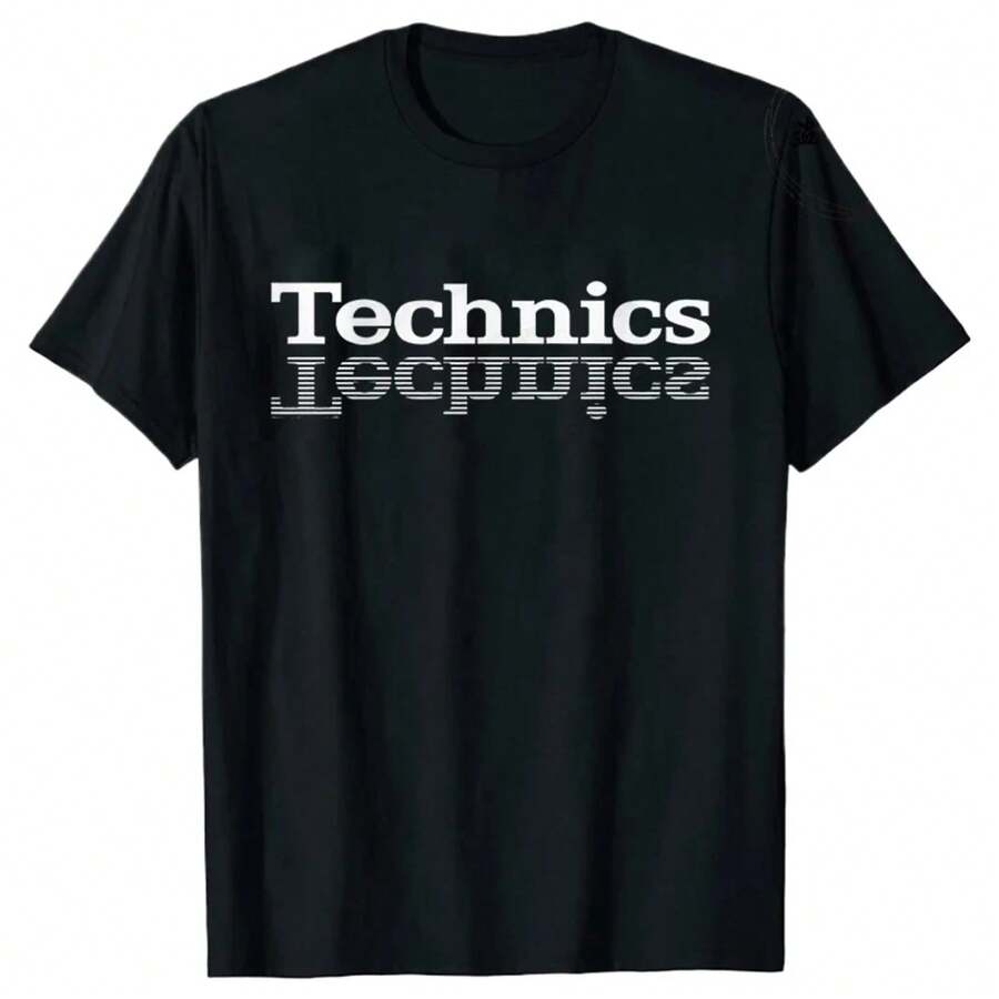 Technics T Shirt Dj Turntable Music House Techno Electronic Hip Hop New Fashion Summer T-Shirt Fashion Casual Street Music Tees - Black - View 1