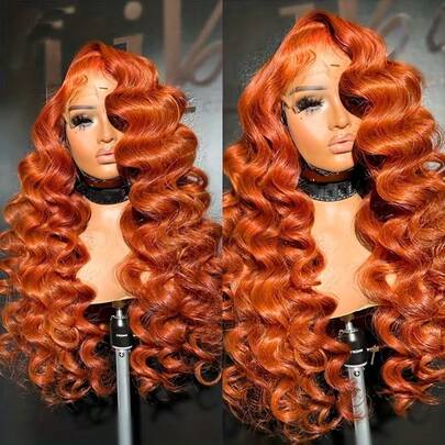 Ginger #350 Lace Front Wig - 13x4 200% Density Wavy Lace Front Wig, Pre-Plucked With Baby Hair, HD Lace Women's Wig (26 Inches, 13x4 Wavy Lace Front)