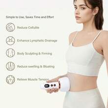 USB Rechargeable Electric Massager Features 9 Adjustable Intensity Levels, A Sliding Steel Ball, And An LCD Display. Suitable For Home Massage, It Can Be Used On The Back, Arms, Legs, And Full Body. This Portable Handheld Massager Is Ideal For Family Use And Makes A Perfect Father's Day Gift. - trắng - Xem 2