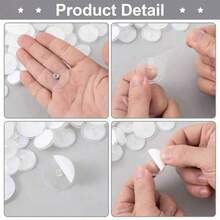 10pcs Mini Transparent Adhesive Hooks, Seamless Hanging Flag Hooks For Valentine's Day Party, Wall Storage Hooks, Party Decor Accessories, DIY Home Decor Hanging Hooks, Ceiling Hooks - Clear - View 6