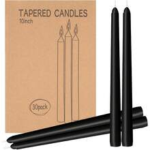 4 Pack 10-Inch White Taper Candles Dripless Smokeless Unscented 8-Hour Long Burning Hand-Poured Tall Candlesticks Ideal For Weddings Dinner Parties Home Decor Tabletop Candles For Special Occasions - Black - View 13
