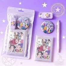 Kpop Demon Hunters Girl Group K-Pop Stationery Set, High-Quality Cute Girl Notebook, Pen, Zipper Pouch, Back To School Gift - Multicolor - View 5