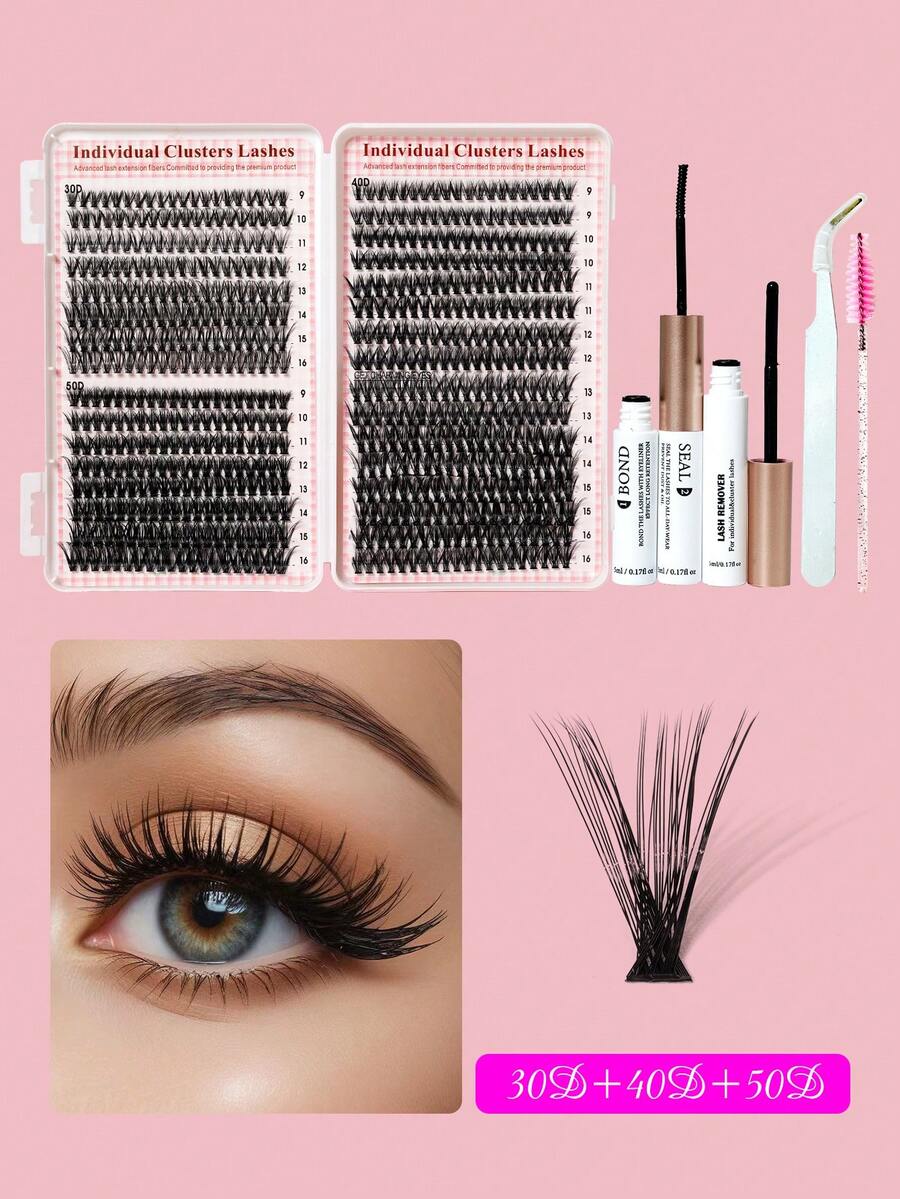 [HACHIMEE] Bộ mi giả dày dặn 30D+40D+50D 9-16mm, kiểu dáng cong tự nhiên, mềm mại, phiên bản nâng cấp cổ điển, phù hợp cho học sinh, nữ công sở, sử dụng tại nhà, các lễ hội và dịp đặc biệt. - màu đen - Xem 1