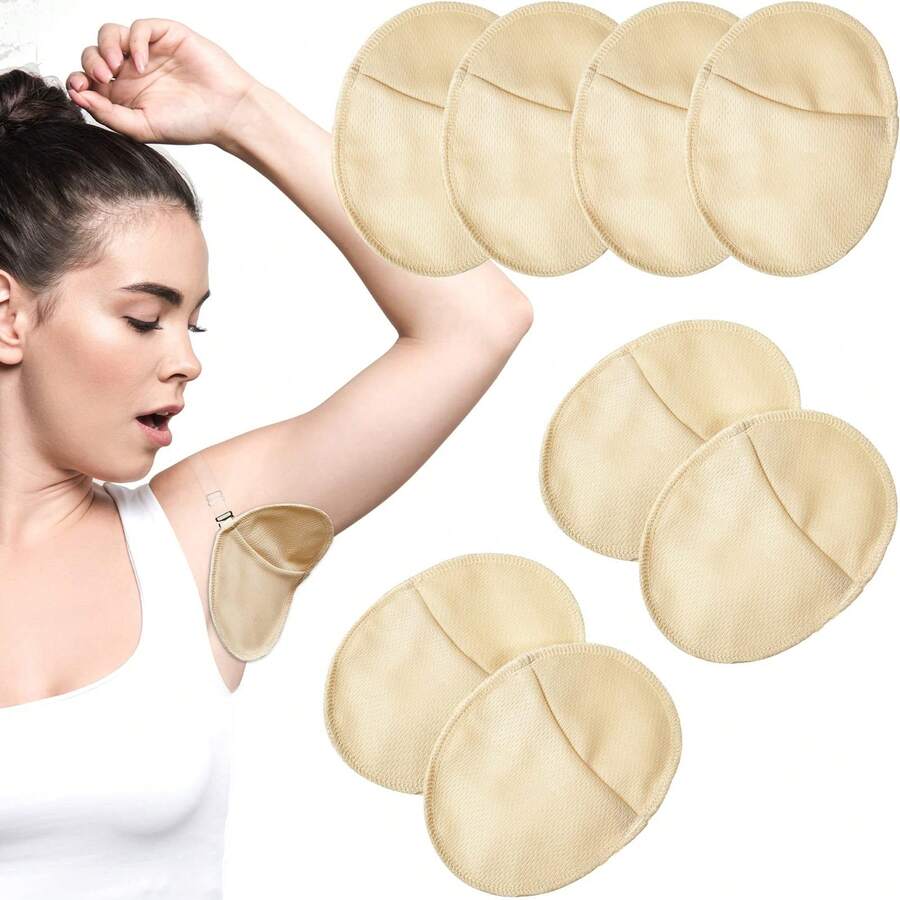 1 Pair Reusable Underarm Sweat Pads, Washable Absorbing Pads With Shoulder Straps, Breathable Perspiration Protection Pads For Men And Women, Outdoor Sports, Hiking, Travel, Beach Essential Companion