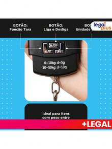 Portable 50kg Digital Handheld Scale - Precision - Luggage, Suitcase, Large - Fishing, Bag, Travel, Camping - 黑色 - 查看 6