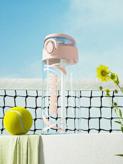 1pc 690ML/700ML Kids Cup With Straw, Large Capacity Student Water Bottle, Dustproof Leakproof Shockproof, Transparent Durable Drinking Water Convenient, Marked Scale Suitable For Daily Home, School, Kindergarten, Outdoor Use, Best Gift