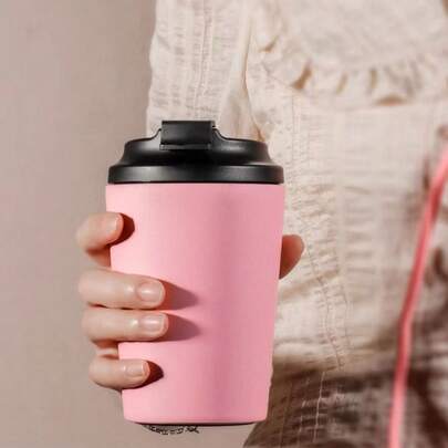 1pc 350ml (12oz) Insulated Coffee Tumbler, Leak-Proof Thermal Sealed Design, Dual-Layer 304 Stainless Steel Structure, Suitable For Car Cup Holders, Office/Business Water Bottle, Ideal For Outdoor Adventure, Travel, Commute, Home Use And Special Occasion Gifts.