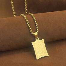 1条不锈钢项链，男女皆宜的情侣款，长款镀金链，嘻哈时尚，适合作为礼物和派对配饰 - 金黃色 - 查看 8