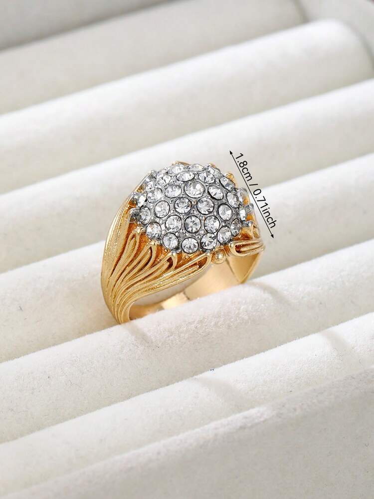 1pc Retro Creative Unique Inlaid Synthetic Cubic Zirconia Ring For Women's Fashion Jewelry Daily Party Clothing Accessories - Ring - View 5