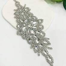 1件手工高端水晶合成钻石背胶，闪亮贴纸婚纱配饰DIY新娘腰带 - B17 - 查看 1