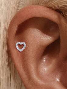 1Pc 925 Sterling Silver Moissanite Romantic Star Stud Earring Flat Back Cartilage Helix Piercing Hypoallergenic Pure Silver Suitable For Women'S Daily Wear,Wedding,Parties, And Banquet Occasions - Silver - View 8