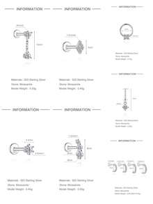 1件 莫桑石水钻 925纯银花朵不对称平底耳骨螺旋穿刺耳环 精致首饰 适合日常佩戴 婚礼派对 订婚 周年纪念 情人节 - 銀色 - 查看 11