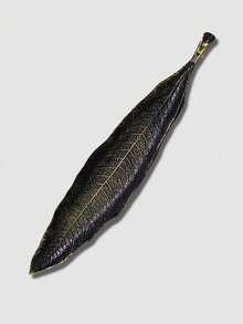 1 pieza Soporte de plato metálico para incienso con hojas largas en color dorado, plateado, bronce y verde, quemador de incienso para Ramadán - Dorado - Ver 29