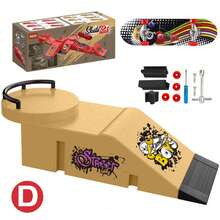 专业手指滑板玩具套装，手指滑板比赛场地组合套装，创意手指滑板男孩礼物，轴承双翘手指滑板，手指滑板系列 - 彩色 - 查看 9