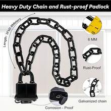 Cerradura de cadena de acero endurecido avanzada, resistente a la lluvia, con cadena de puerta, cerradura de  antirrobo - como en la foto - Ver 8