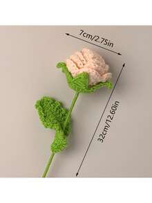 1pc Rose Weaving Bouquet, Fake Flower Handmade Crochet Simulation Flower, Knitted Flower - Multicolor - View 4