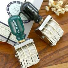 1 pieza Sello de fecha vintage, sello rodante DIY con perilla, adecuado para scrapbooking - A - Ver 4