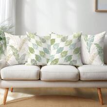 1 chiếc vỏ gối trang trí tối giản họa tiết lá cây, in một mặt, chất liệu nhung màu đào, kích thước 45*45CM/18*18inch, thích hợp trang trí phòng ngủ, quà tặng trang trí phòng khách theo phong cách tối giản hiện đại. - Nhiều màu - Xem 8