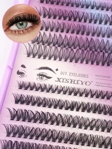 480 Cluster Lashes D Curl Fake Eyelashes With Bond And Seal, Tweezers, Eye Brush. High Capacity Use For Beginner Friendly, Professional, Diy Segmented Lashes Set Easy To Use At Home, Thick Fluffy&Natural Look Individual Eyelashes Book Suit - Multicolor - View 9