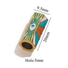 1-Piece Pack 304 Stainless Steel Vacuum 18K Gold-Plated Long Tube Red Heart Bead Jewelry Making Material Large Hole Hair Accessory Bead Bracelet DIY Component - Multicolor - View 13