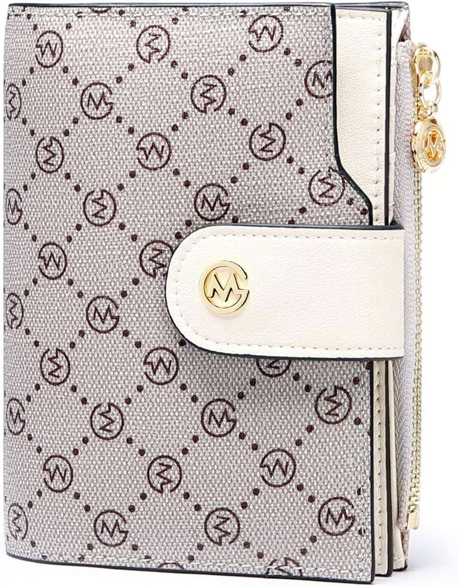 ¡RecomendadoCarteras para mujer Cuero de PVC Titular de efectivo y tarjeta de crédito Organizador de múltiples tarjetas de gran capacidad (Hielo sombreado * Blanco crema)¡Top de Temporada - Rosa * verde ceniza - Ver 1