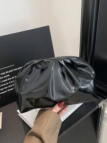 精致优雅的极简主义手提包。2026新款。复古百搭风格。女士优雅包袋。 - 黑色 - 查看 2