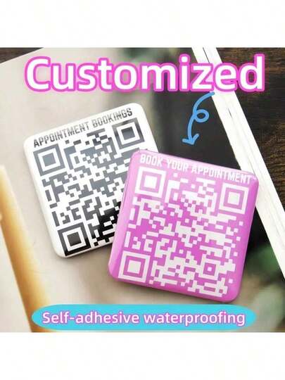 Pegatinas con código QR 3D, pegatinas de cristal, pegatinas cuadradas personalizadas disponibles en 1.57 pulgadas, 1.97 pulgadas y 2.36 pulgadas para uso comercial, superficie lisa, autoadhesivas, con fuerte adherencia, difíciles de despegar, adecuadas para varios materiales, múltiples colores disponibles