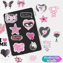 100张Y2K美学粉色可爱贴纸，创意贴纸，适用于笔记本电脑、笔记本、日记本 - 彩色 - 查看 2