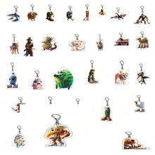 5pcs/10pcs/1pc Acrylic Mythical Creature Keychains From Shan Hai Jing, Quirky Abstract Design, Random Delivery, Popular Gift - Multicolor - View 10