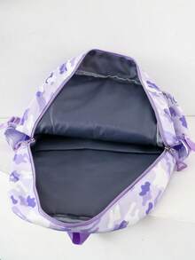 Conjunto de 3 piezas de mochila con efecto tie-dye, estilo unisex de alta gama, gran capacidad, ligero y transpirable, adecuado para diversas ocasiones - Morado - Ver 4