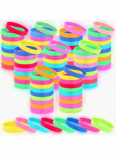 10/20/30条随机颜色硅胶腕带，多色橡胶手环套装，适用于运动、游戏、派对礼品、杯子标记，男女通用