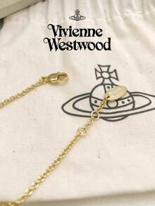 Vivienne Westwood 1PC Neyla Series Saturn Round Malachite Pendant Necklace Brass - 金色 - 查看 11