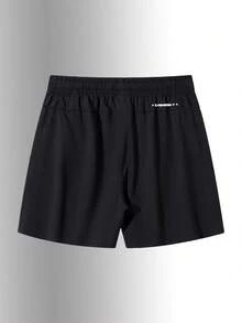 3/5 piezas Bermudas para hombres, secado rápido, transpirables y elásticos, marca Iron Dog, ajuste para sentadillas - Negro - Ver 4